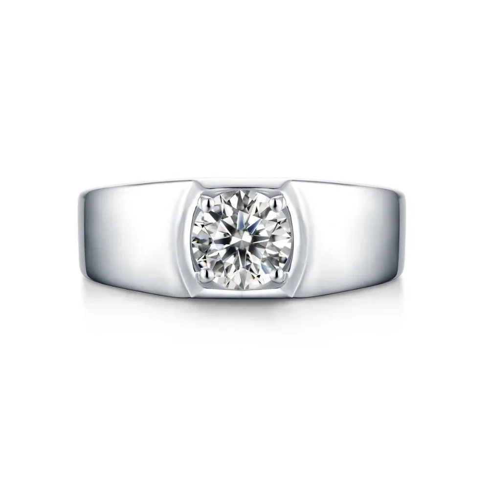 Certified 2ct. t.w. Moissanite Diamond Unisex Wedding Engagement Ring NEW - Picture 6 of 15